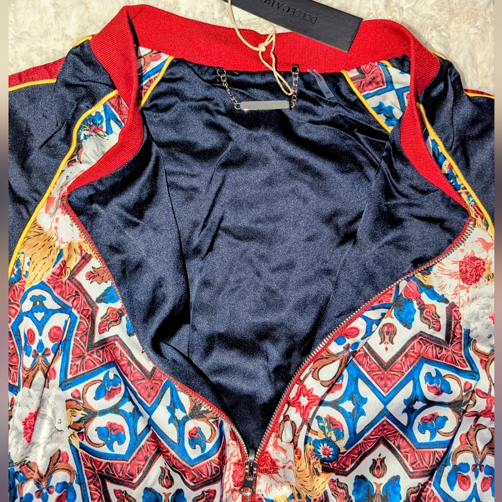 Dolce Cabo | Zip-Up Bomber Jacket | Multicolor Print | Size M | NWT | MSRP $98 - Picture 4 of 6